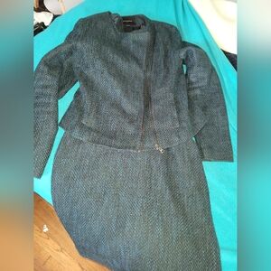 Banana republic teal tweed suit set